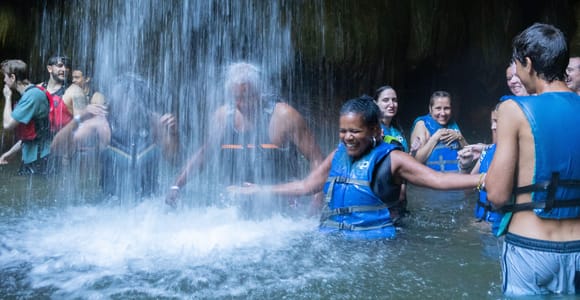 Charco Azul Cave Waterfall and River Adventure w/ Pro Photos