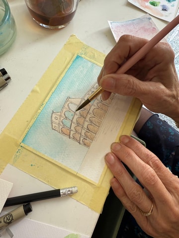 Rome: Watercolor Painting Class Near the Colosseum