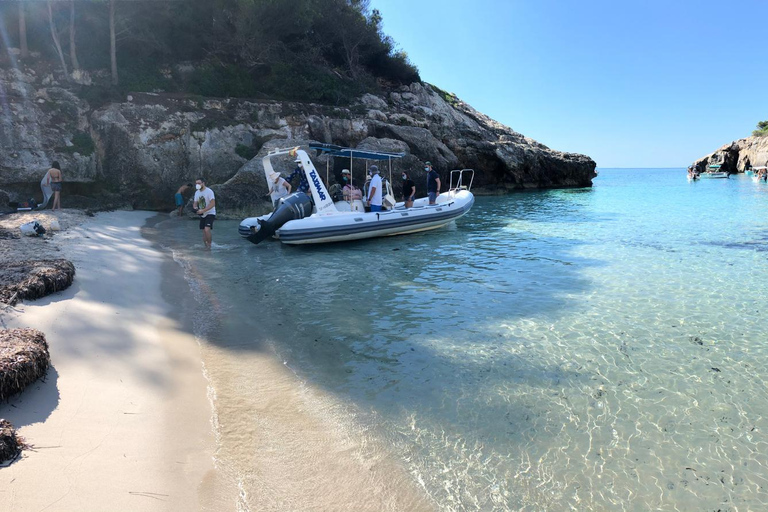 Speedboat sightseeing tour with a swim included around Menorca's famous coves. Speedboat tour with swim stop included through the famous coves of Menorca.