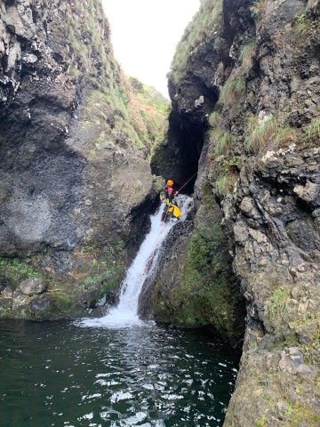 Visit Flores Ilhéus Inferior Canyoning with a Guide and Snack in Faja Grande, Azores, Portugal
