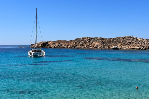 Mykonos: Crociera in catamarano al tramonto con esperienza Boho