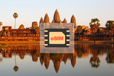 Kambodża: plan mobilnej transmisji danych eSIM w roamingu10 GB/30 dni dla 8 krajów