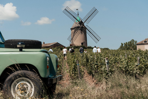 Da Lione: Tour privato di mezza giornata della Borgogna con DefenderCon ritiro a Lione presso il tuo alloggio