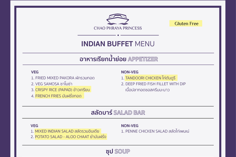 Bangkok: Chao Phraya Princess - Indian Dinner Cruise