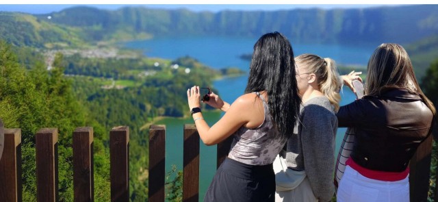 Visit Ponta Delgada Cruise Port The Blue & Green Lake Tour in São Miguel