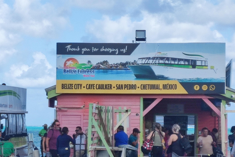 From Your Hotel in San Ignacio to Caye Caulker/Van + Ferry