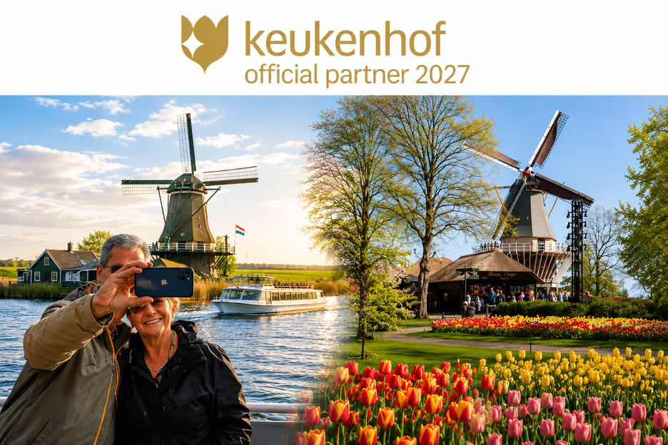 Amsterdam : visite de Keukenhof + croisière aux moulins à vent, retour flexible