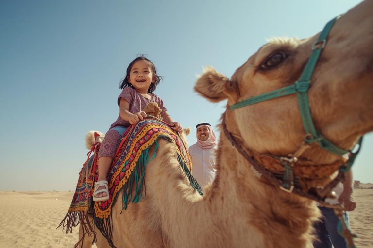Doha Family Friendly Desert Safari with Camel Ride Shared Desert Safari Tour Dune Bashing & Camel Ride
