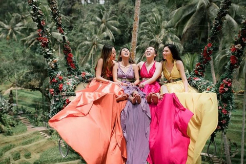 Ubud: Rice Terrace Swing, Cave Tubing, Sky Bike & Zipline Double ATV + Swing + Tubing + Sky Bike + Zipline - wTransfer