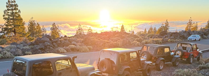 Tenerife : excursion en Jeep Wrangler au Teide, journée et coucher de soleil
