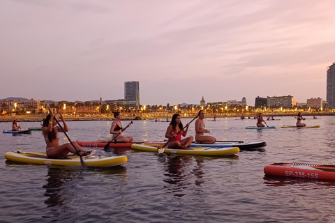 Barcelona: Sunset Paddle Surfing Session + Instructor + Photos Barcelona: Sunset Paddle Surf Outing + Instructor + Photos