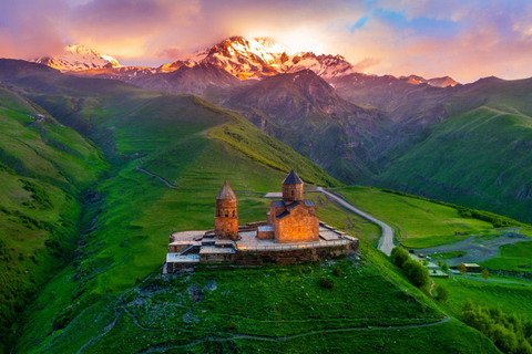 From Stepantsminda: Kazbegi Region With Waterfall
