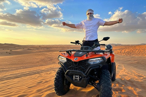 Marrakech: Agafay Desert Quad bike pool & Dinner fire show Quad Bike, Dinner with Show