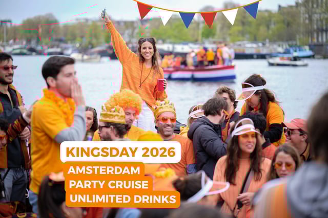 Amsterdam: Königstag-Party-Kreuzfahrt mit offener Bar und Musik
