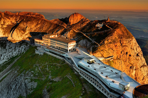 Desde Lucerna Tren autoguiado de ida y vuelta al Monte PilatusDesde Lucerna: viaje autoguiado de ida y vuelta en tren al monte Pilatus