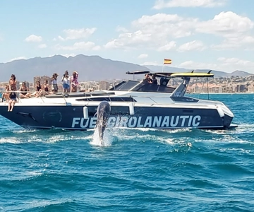 Fuengirola: Observação de golfinhos em um iate com lanches e bebidas