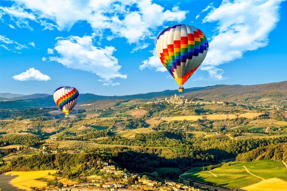 Heißluftballonfahrt in der Toskana vom Chianti-Gebiet aus Heißluftballonfahrt...