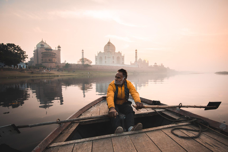 Taj Mahal Achteruitzicht Yamuna boottocht rondvaart