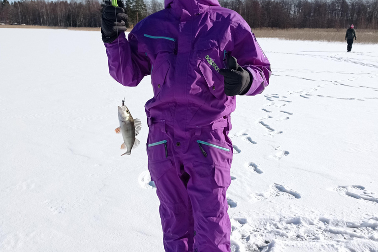 From Helsinki: Bodom Lake Ice Fishing with Food & Drinks