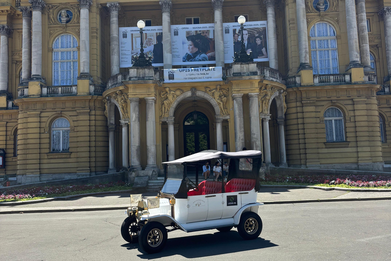 Zagreb: Lower Town Tour by Electric Vintage Car