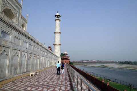 Depuis l&#039;aéroport de Delhi : Visite privée du Taj Mahal et du Fort d&#039;AgraVisite avec billets d&#039;entrée