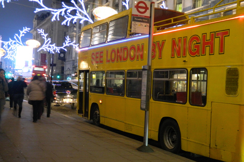 Londyn: Christmas Lights Open-Top Bus Tour z przewodnikiem