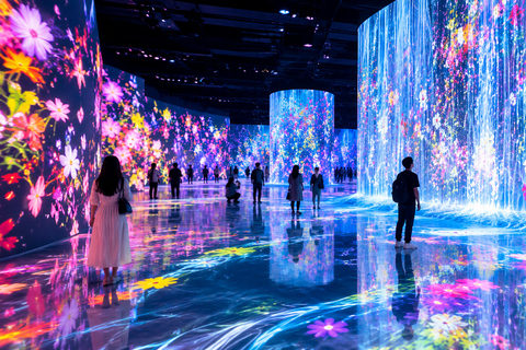 Abu Dhabi: Blue Mosque & teamLab Phenomena Tour with Entry Abudhabi: Full Day Premium Pass Tour With 24K Gold Coffee