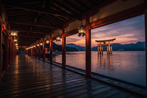 Miyajima Twilight Walk: Sunset & Illuminated Torii Gate - Image 2