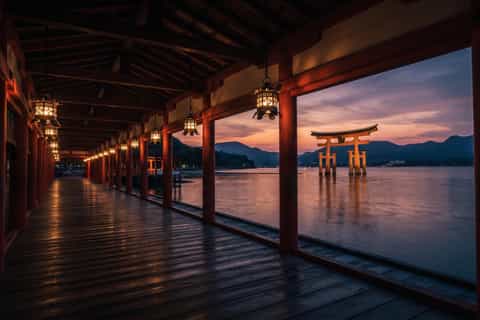Miyajima Twilight Walk: Sunset & Illuminated Torii Gate - Image 3