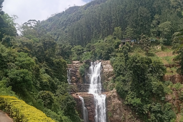 Kandy: Tea estate Factory & Waterfalls, Ambuluwawa tour