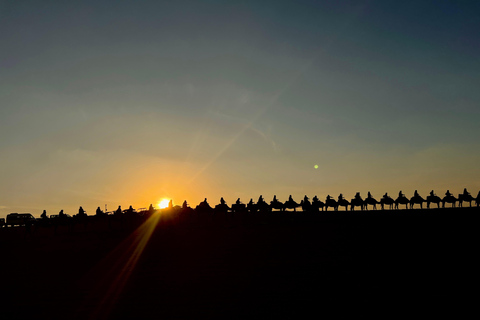 Marrakech: Kamelridning i Agafay-öknen, pool, middag, show.Agafay-öknen med kamelridning, pool, middag och show.