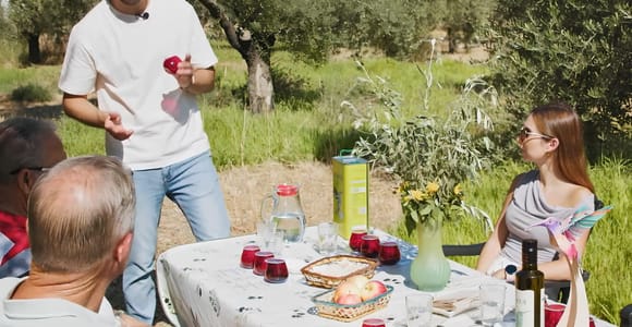 Córdoba: Visit to a family-run organic olive grove, tasting, and premium food tasting