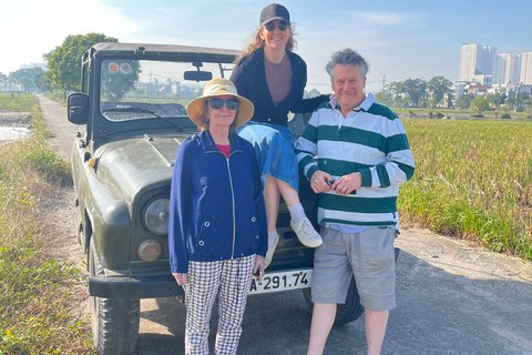 Hanoi Highlights, Train St & Hidden Gems Jeep Discovery Tour Jeep Food Tour: City highlights & Foods.