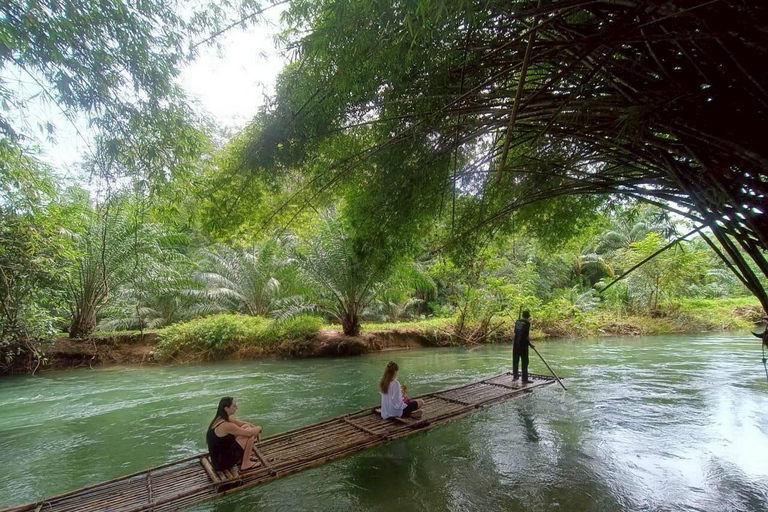 Khaolak: Half Day Bamboo Rafting, Temple & Waterfall Tour