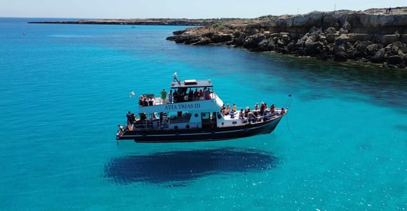 Protaras: 3-Hour Luxury Blue Lagoon Cruise with 2 Swim Stops