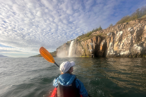 Akureyri: Tandem Kayaking with Geothermal Waterfall Visit