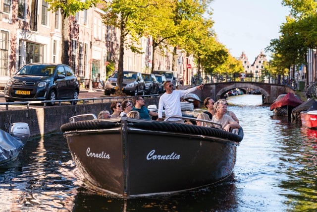 Visit Haarlem Open Boat Canal Tour in the Historical City Center in Amsterdam, Netherlands