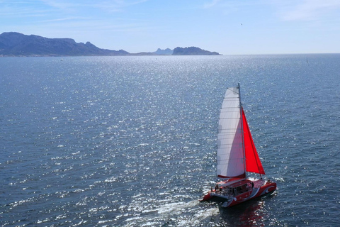 Marselha: cruzeiro de catamarã pelas Calanques com almoço e vinhoMarselha : Cruzeiro de catamarã nas Calanques com almoço e vinho