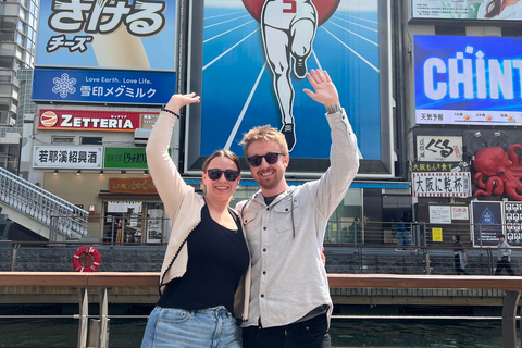 Osaka Through Time: Castle, Shinsekai, Harukas & Dotonbori Small Group Walking Tour with Public Transportation