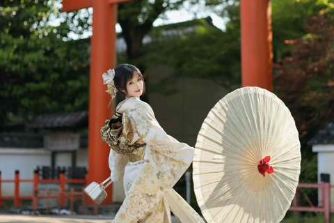 Kyoto: Kimono Makeover, Photoshoot, and Guided Tour Kyoto: Komon Kimono & 1-Hour Professional Photoshoot
