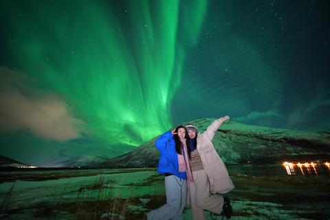 Tromso : Excursion en minibus pour les aurores boréales avec feu de camp