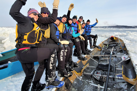 Cidade de Quebec: Canoagem no gelo com chocolate quente e sauna