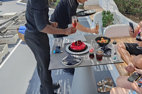 Santorini: Departure Day Spa Package Wine/Fruits/Pool Access 90-min Couples Massage in S. P. Presidential Suites Akrotiri