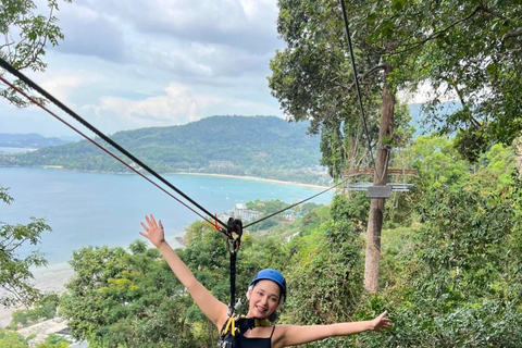 Phuket: Elephant Sanctuary & Zipline Adventure Combo Elephant Walk & 16-Platform Zipline Adventure