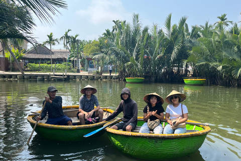 Funny day Biking, Farming, Buffalo riding and Basket boat private tour for solo traveler from Da Nang with transfer