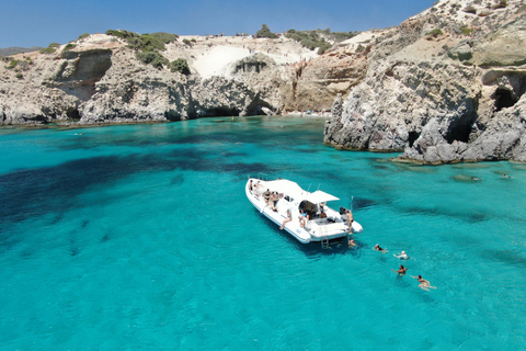 Milos: Half-Day Speedboat Cruise to Kleftiko with Snorkeling Shared Half-Day Speedboat Cruise with Snorkelling