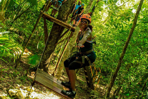 Från Cancún; ATV-, zipline- och Cenote-äventyr med snacks