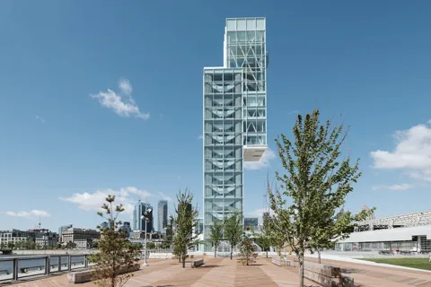 Port of Montreal Glass Tower Entry with Exhibits