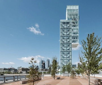 Port of Montreal Glass Tower Entry with Exhibits