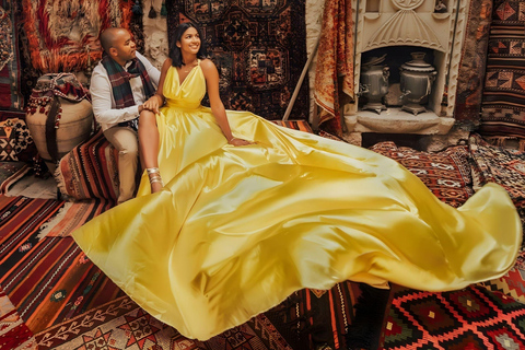 Cappadocia: Private Photo Shoot with Flying Dress & Horses Horse Photo Shoot Experience